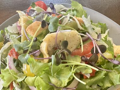 A freshly made Tuscan salad